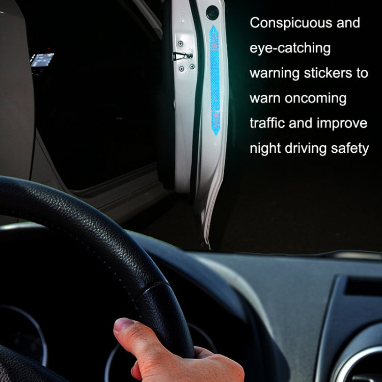 5sets Car Opening Door Anti-Collision Safety Warning Reflector(Diamond Red)