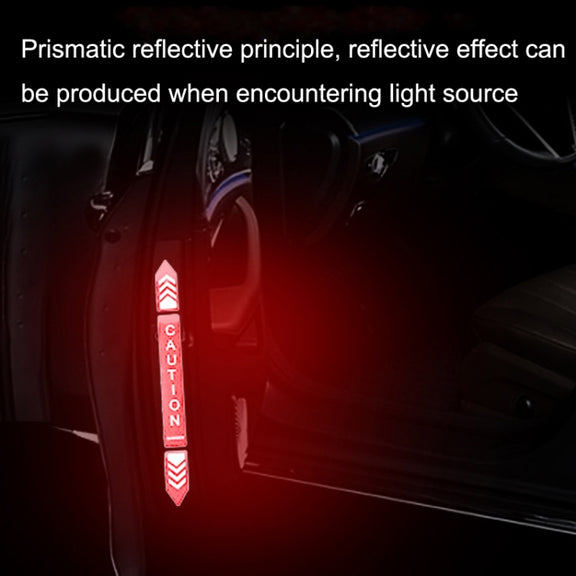 5sets Car Opening Door Anti-Collision Safety Warning Reflector(Diamond Red)