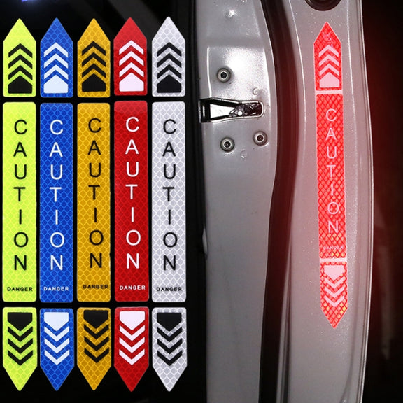 5sets Car Opening Door Anti-Collision Safety Warning Reflector(Diamond White)