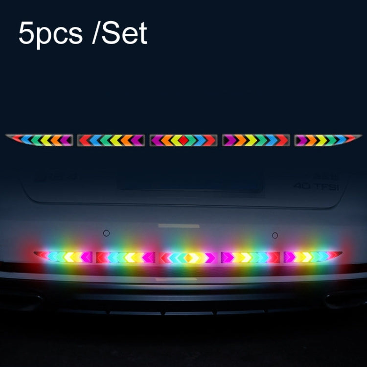 5pcs /Set Car Door Anti-Collision Scrape And Rearview Mirror Colorful Safety Warning Reflective Sticker, Style: Glue Model Tail Box - Warning Sticker by PMC TechLife | Online Shopping South Africa | PMC TechLife | Buy Now Pay Later Mobicred