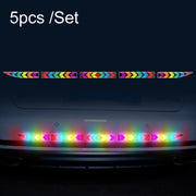 5pcs /Set Car Door Anti-Collision Scrape And Rearview Mirror Colorful Safety Warning Reflective Sticker, Style: Glue Model Tail Box
