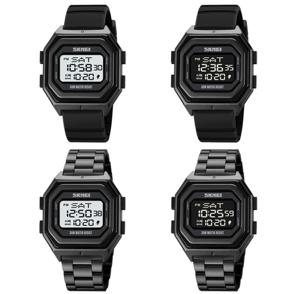SKMEI 1875 Men Outdoor Electronic Watch Timing Multi-Functional Watch, Style: Steel Band White Machine