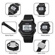 SKMEI 1875 Men Outdoor Electronic Watch Timing Multi-Functional Watch, Style: Steel Band White Machine