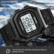 SKMEI 1875 Men Outdoor Electronic Watch Timing Multi-Functional Watch, Style: Steel Band White Machine