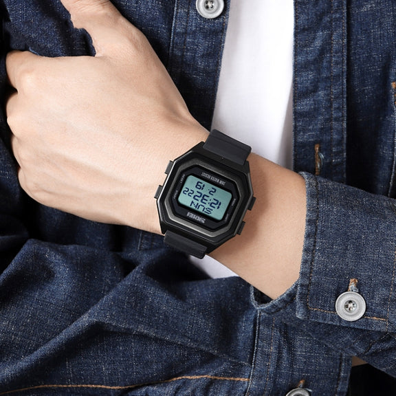 SKMEI 1875 Men Outdoor Electronic Watch Timing Multi-Functional Watch, Style: Steel Band White Machine