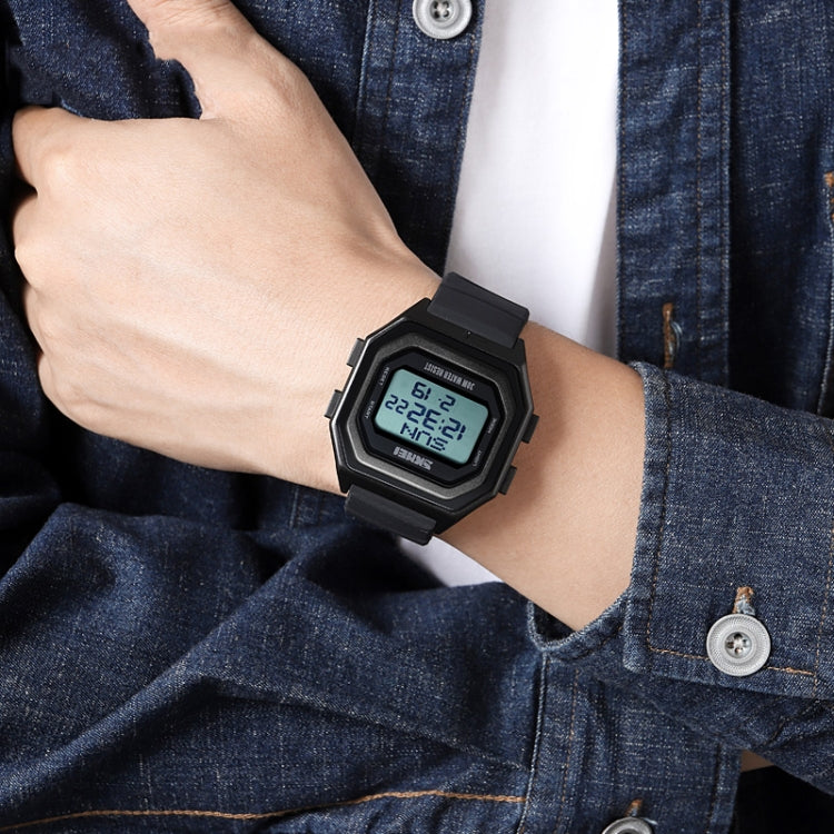 SKMEI 1875 Men Outdoor Electronic Watch Timing Multi-Functional Watch, Style: Steel Band White Machine
