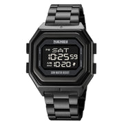SKMEI 1875 Men Outdoor Electronic Watch Timing Multi-Functional Watch, Style: Steel Band Black Machine