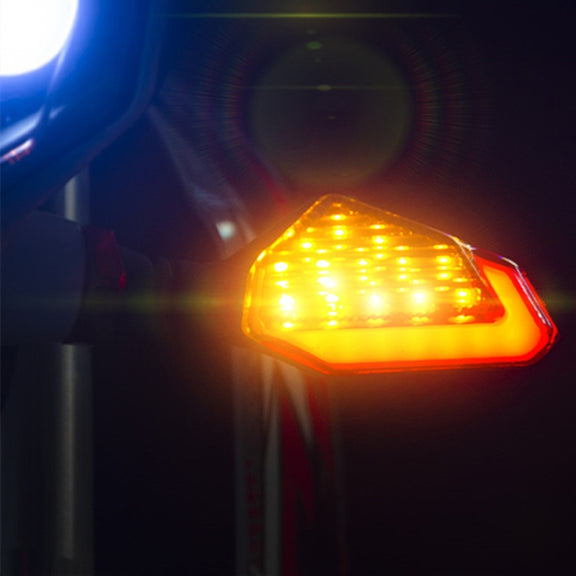 MK-236 4pcs 22LED Motorcycle V Line Two Color Turning Light Signal Angle Light(Yellow Blue)