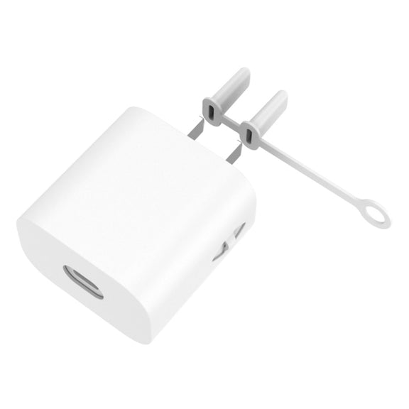 For Apple 5W AC01 Charger Silicone Protective Cover(White)