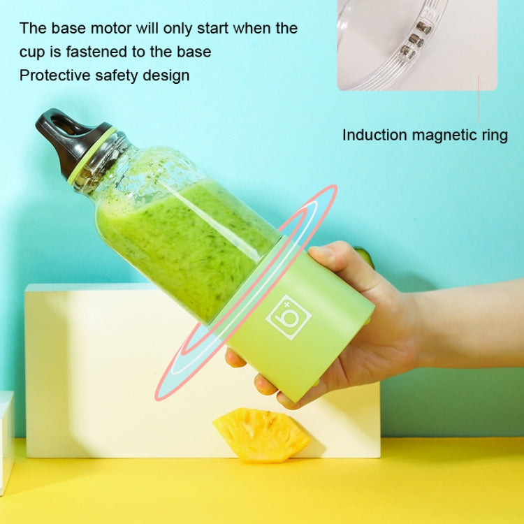Bingo Mini Portable Juicer Home 6 Knife Head Charging Electric Juice Cup(Macaron Green)