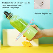 Bingo Mini Portable Juicer Home 6 Knife Head Charging Electric Juice Cup(Macaron Blue)
