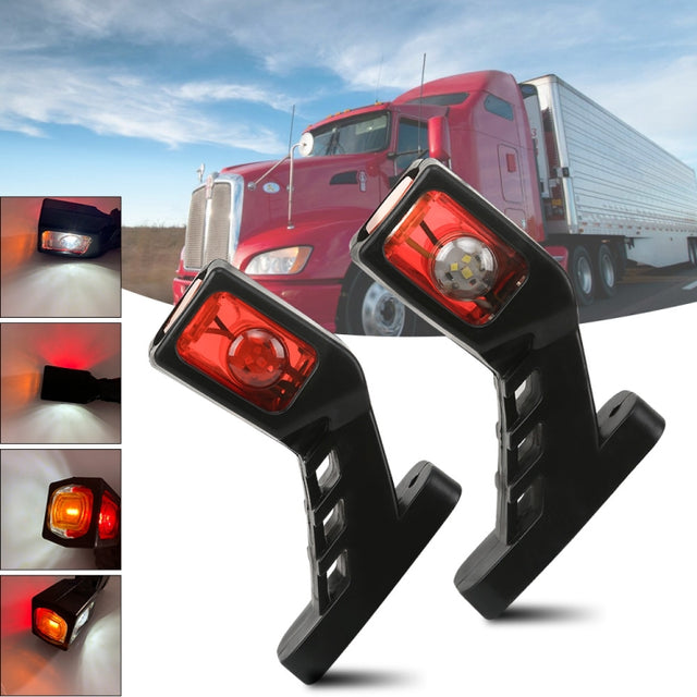 MK-216 1pair 12-24V 9LED Side Marker Lighting Outline Marker Truck Light Trailer Side Marker Lights(As Show)
