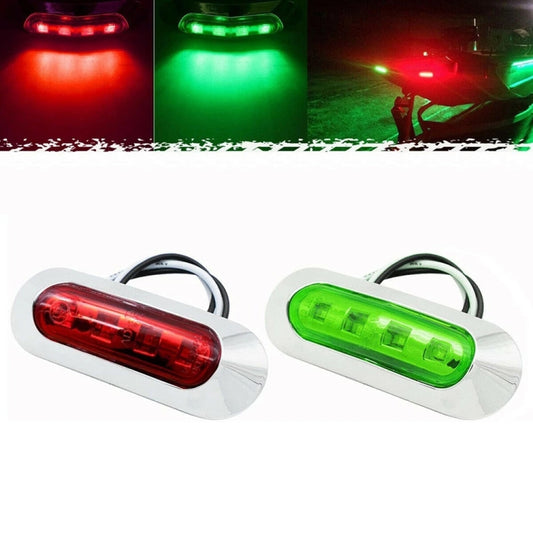 1pair MK-234 12V Yacht Ships 4LED Navigation Lights Red And Green Signal Light(Red+Green) - free shipping - PMC Jewellery - Order now!
