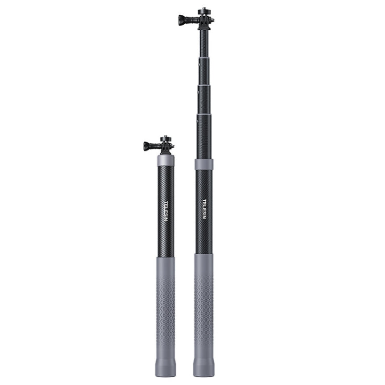 TELESIN 1.2m Carbon Fiber Monopod Selfie Stick With 1/4 Screw For Action Cameras - Extendable Pole by TELESIN | Online Shopping South Africa | PMC TechLife | Buy Now Pay Later Mobicred