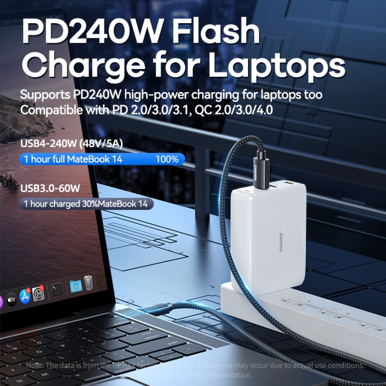 Remax  RC-C039  Dual USB-C / Type-C Compatible with USB4.0  240W Fast Charging Data Cable, Length:1m - USB-C & Type-C Cable by REMAX | Online Shopping South Africa | PMC TechLife | Buy Now Pay Later Mobicred