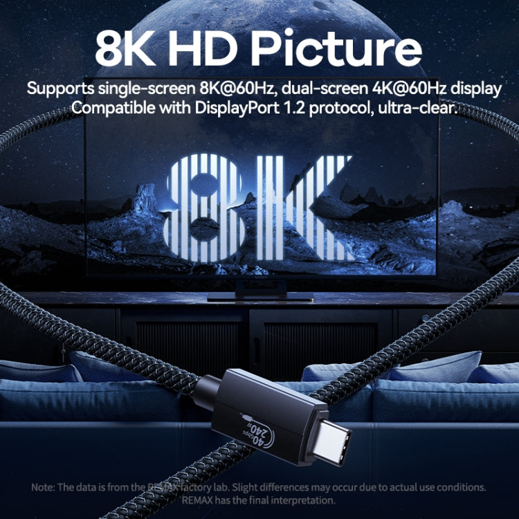 Remax  RC-C039  Dual USB-C / Type-C Compatible with USB4.0  240W Fast Charging Data Cable, Length:1m - USB-C & Type-C Cable by REMAX | Online Shopping South Africa | PMC TechLife | Buy Now Pay Later Mobicred