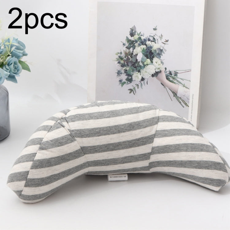 2pcs Children Neck Headrest Comfortable Shoulder Cover Car Neck Guard Pillow(Gray Stripe) - free shipping - PMC Jewellery - Order now!