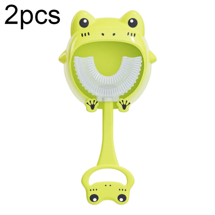 S8 2pcs Children Cartoon Animal Manual U-shaped Silicone Toothbrush for 2-12 Years Old(Green Frog) - Toothbrushes by PMC TechLife | Online Shopping South Africa | PMC TechLife
