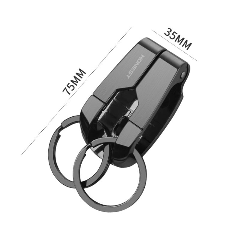 HONEST Metal Spring Clip Keychain Car Key Holder Waist Hanging Buckle(White) - free shipping - PMC Jewellery - Order now!