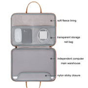 Baona Leather Fully Open Portable Water-resistant Computer Bag, Size: 13/13.3 inches(Gray Brown)