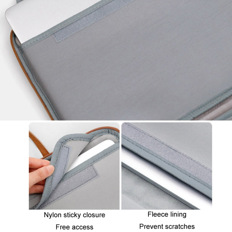 Baona Leather Fully Open Portable Water-resistant Computer Bag, Size: 13/13.3 inches(Gray Brown)