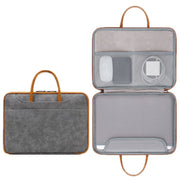Baona Leather Fully Open Portable Water-resistant Computer Bag, Size: 15/15.6/16 inches(Gray Brown)