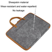 Baona Leather Fully Open Portable Water-resistant Computer Bag, Size: 15/15.6/16 inches(Gray Black)