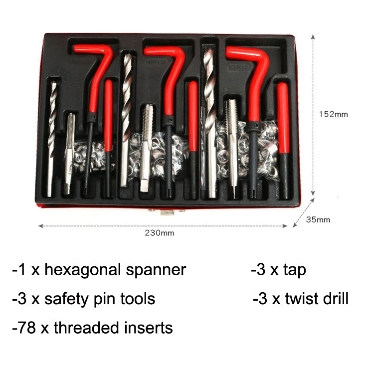 88 in 1 Car Screw Thread Repair Spark Plug Tapping Tool Tapper Tap Gripper Kit - Hand Tool Sets by PMC TechLife | Online Shopping South Africa | PMC TechLife | Buy Now Pay Later Mobicred
