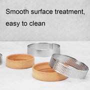 BN1006 Stainless Steel Mousse Circle Thickened Perforated Cake Mold DIY Baking Tools, Specification: Round 2.7 inches
