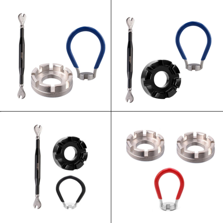 2 Silver 8 Port+Red Wrench Chrome Molybdenum Steel Mountain Bike Spoke Wrench Set - Maintenance tools by PMc TechLife | Online Shopping South Africa | PMc TechLife | Buy Now Pay Later Mobicred