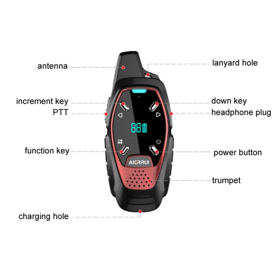 LED Display USB Charging Wireless Handheld Small Mini Walkie Talkie(Green)