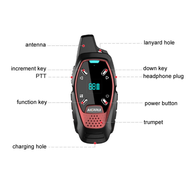 LED Display USB Charging Wireless Handheld Small Mini Walkie Talkie(Green)
