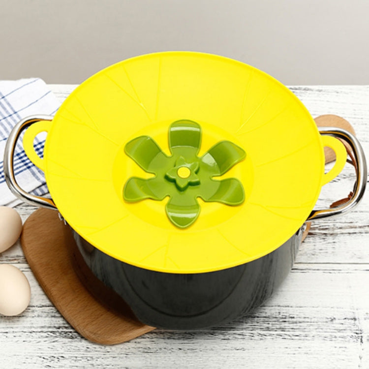 Silicone Flower Spill-proof Pot Lid Rotatable Pot Lid Kitchen Gadget, Size: 23cm Small Yellow - Insulation by PMC TechLife | Online Shopping South Africa | PMC TechLife | Buy Now Pay Later Mobicred