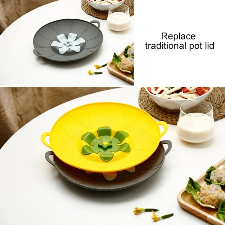 Silicone Flower Spill-proof Pot Lid Rotatable Pot Lid Kitchen Gadget, Size: 23cm Small Yellow - Insulation by PMC TechLife | Online Shopping South Africa | PMC TechLife | Buy Now Pay Later Mobicred