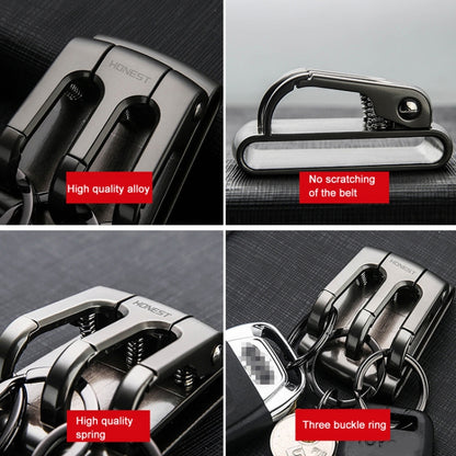 HONEST 3-ring Car Keychain Waist-hanging Anti-loss Keychain For Men(Gray) - Key Rings by HONEST | Online Shopping South Africa | PMC Jewellery | Buy Now Pay Later Mobicred