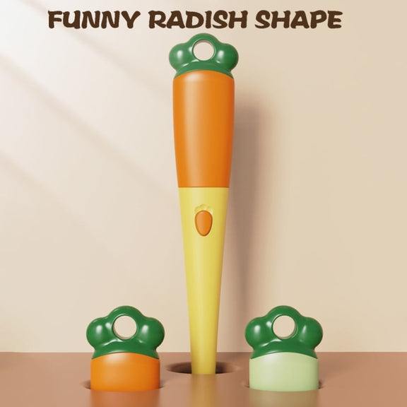 Long Handle Household Multifunctional Cup Washing Brush Carrot Shape 3 In 1 Cleaning Brush(Yellow)