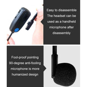 One For Two Outdoor Wireless Microphone Audio Headset Amplifier Loudspeaker(Black)