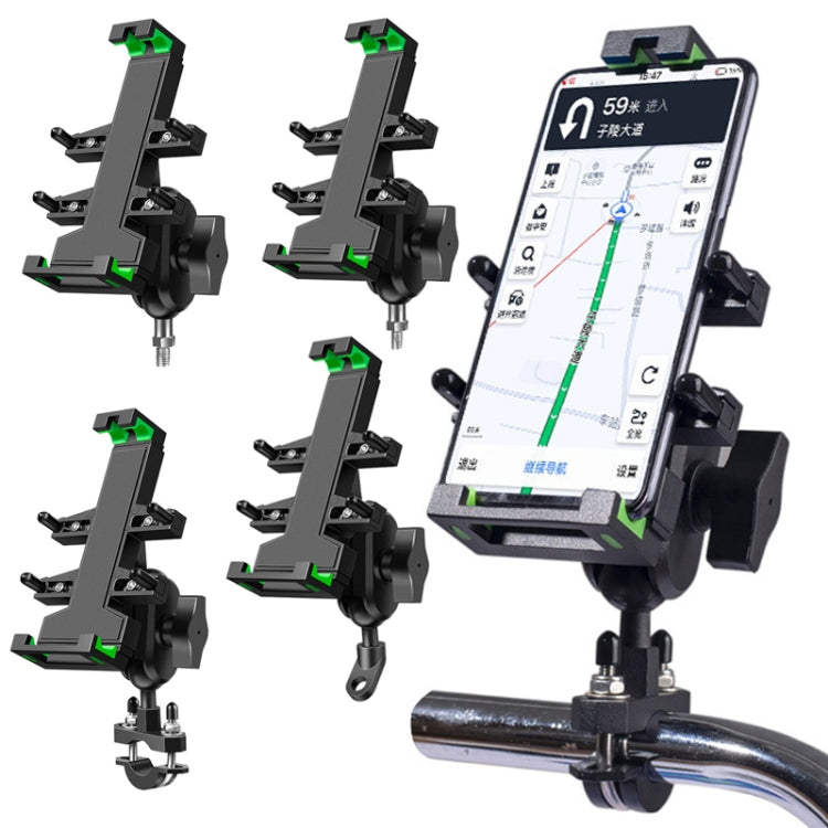 A02 Motorcycle Mobile Phone Navigation Bracket Car Riding Anti-shock Aluminum Alloy Rack(M10 Ball Header Installation Model)