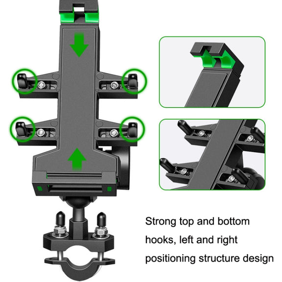 A02 Motorcycle Mobile Phone Navigation Bracket Car Riding Anti-shock Aluminum Alloy Rack(M10 Ball Header Installation Model)