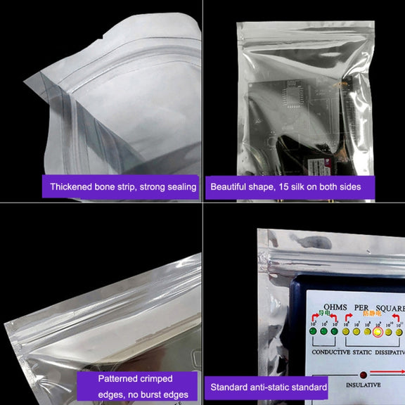 100pcs/pack 21x23cm Anti-static Shielding Bag Hard Disk Insulation Bag Electronic Plastic Motherboard Packaging Bag