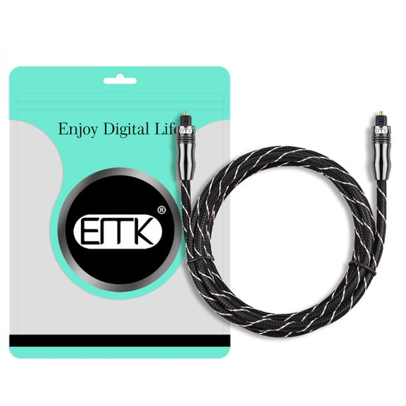 EMK QH/A6.0 Digital Optical Fiber Audio Cable Amplifier Audio Line, Length 3m(Black)