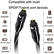 EMK QH/A6.0 Digital Optical Fiber Audio Cable Amplifier Audio Line, Length 3m(Black)