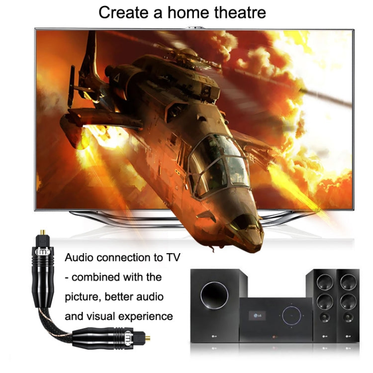 EMK QH/A6.0 Digital Optical Fiber Audio Cable Amplifier Audio Line, Length 3m(Black) - free shipping - PMC TechLife - Order now!