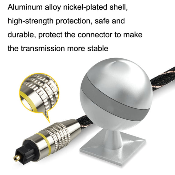 EMK HB/A6.0 SPDIF Interface Digital High-Definition Audio Optical Fiber Cable, Length: 10m(Black White Net)
