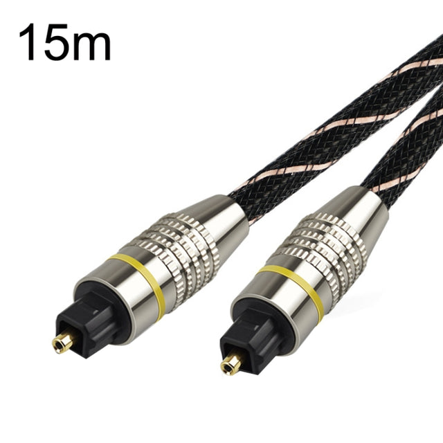 EMK HB/A6.0 SPDIF Interface Digital High-Definition Audio Optical Fiber Cable, Length: 15m(Black White Net)