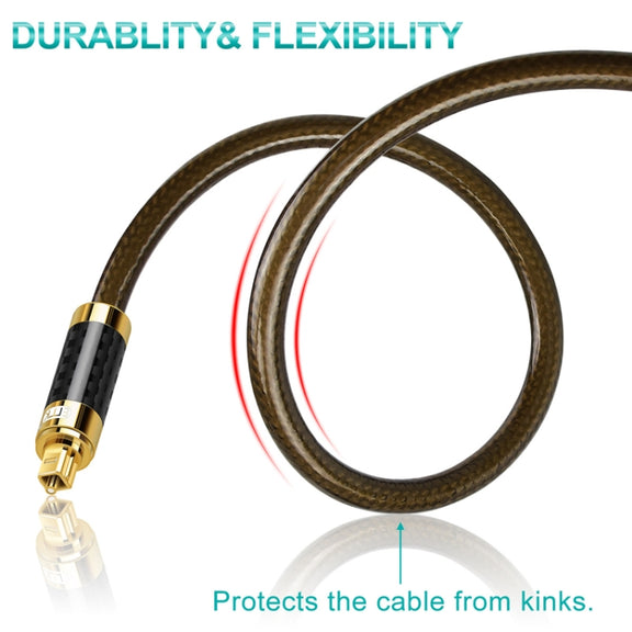EMK GM/A8.0 Digital Optical Fiber Audio Cable Amplifier Audio Gold Plated Fever Line, Length: 2m(Transparent Coffee)