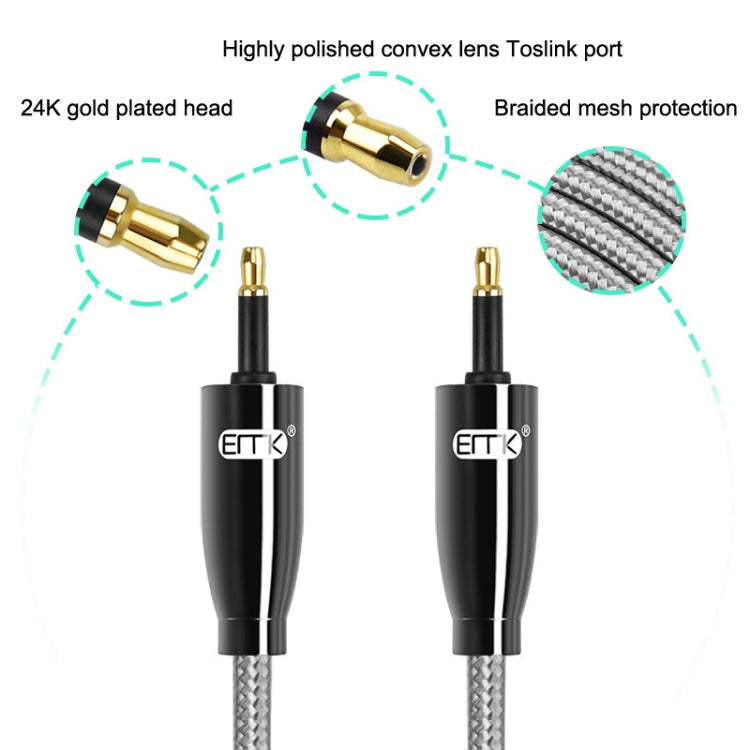 EMK QH4.0 Mini Toslink 3.5mm Interface SPDIF Audio Fiber Optical, Length: 5m(Black) - Audio Optical Cables by EMK | Online Shopping South Africa | PMC Jewellery | Buy Now Pay Later Mobicred