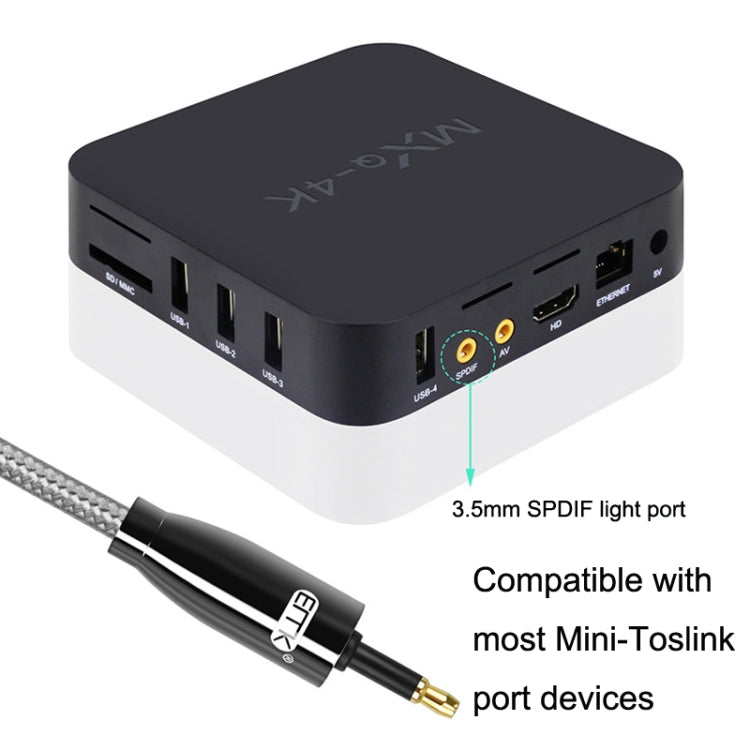 EMK QH4.0 Mini Toslink 3.5mm Interface SPDIF Audio Fiber Optical, Length: 5m(Black) - Audio Optical Cables by EMK | Online Shopping South Africa | PMC Jewellery | Buy Now Pay Later Mobicred