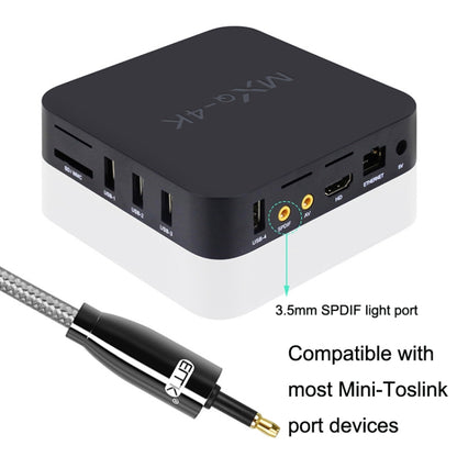 EMK QH4.0 Mini Toslink 3.5mm Interface SPDIF Audio Fiber Optical, Length: 5m(Black) - Audio Optical Cables by EMK | Online Shopping South Africa | PMC Jewellery | Buy Now Pay Later Mobicred