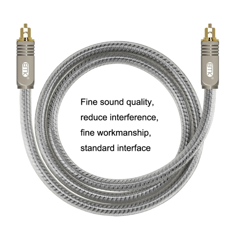 EMK YL/B Audio Digital Optical Fiber Cable Square To Square Audio Connection Cable, Length: 1m(Transparent Gray)